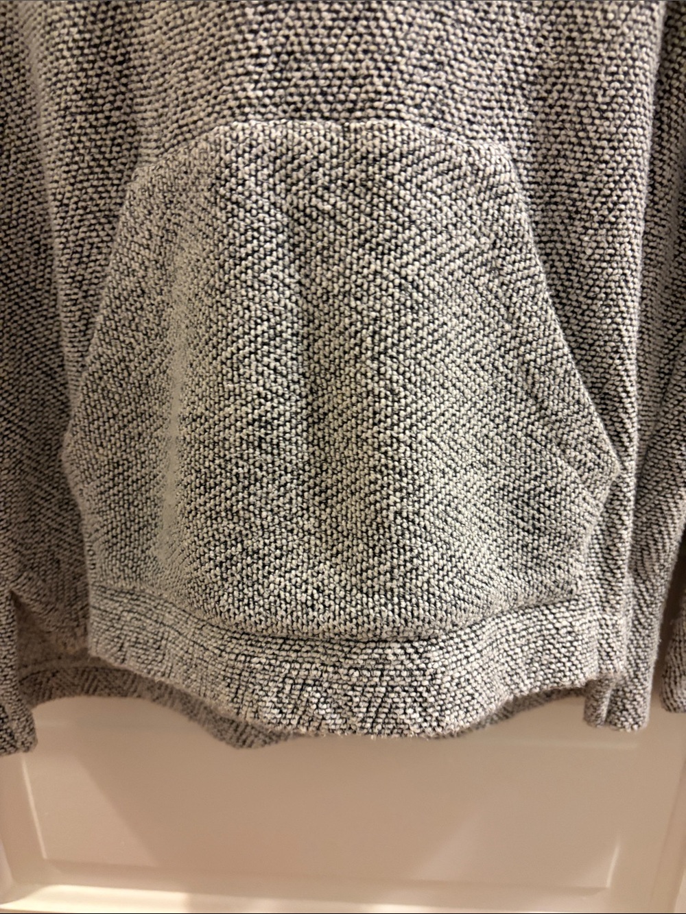 Faherty Heathered Grey V-Neck Hoodie Sweater - Picture 3 of 7
